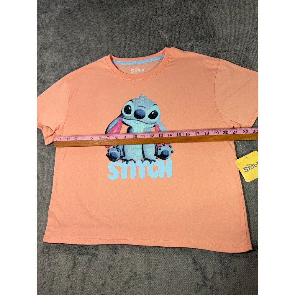 Disney Stitch Kids T-Shirt and Hat Set Peach Blue XL 14/16 New with Tags - Picture 5 of 9